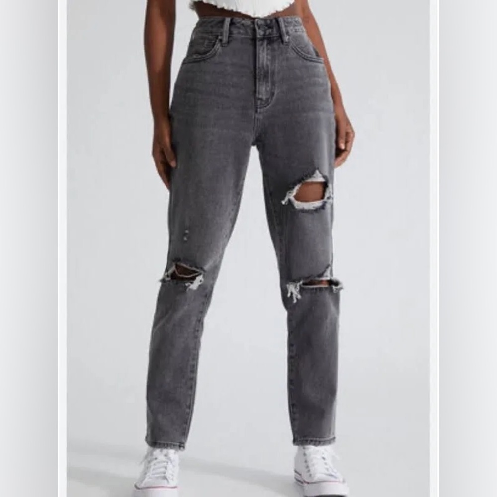 Pacsun Distressed Black Faded Mom Jean